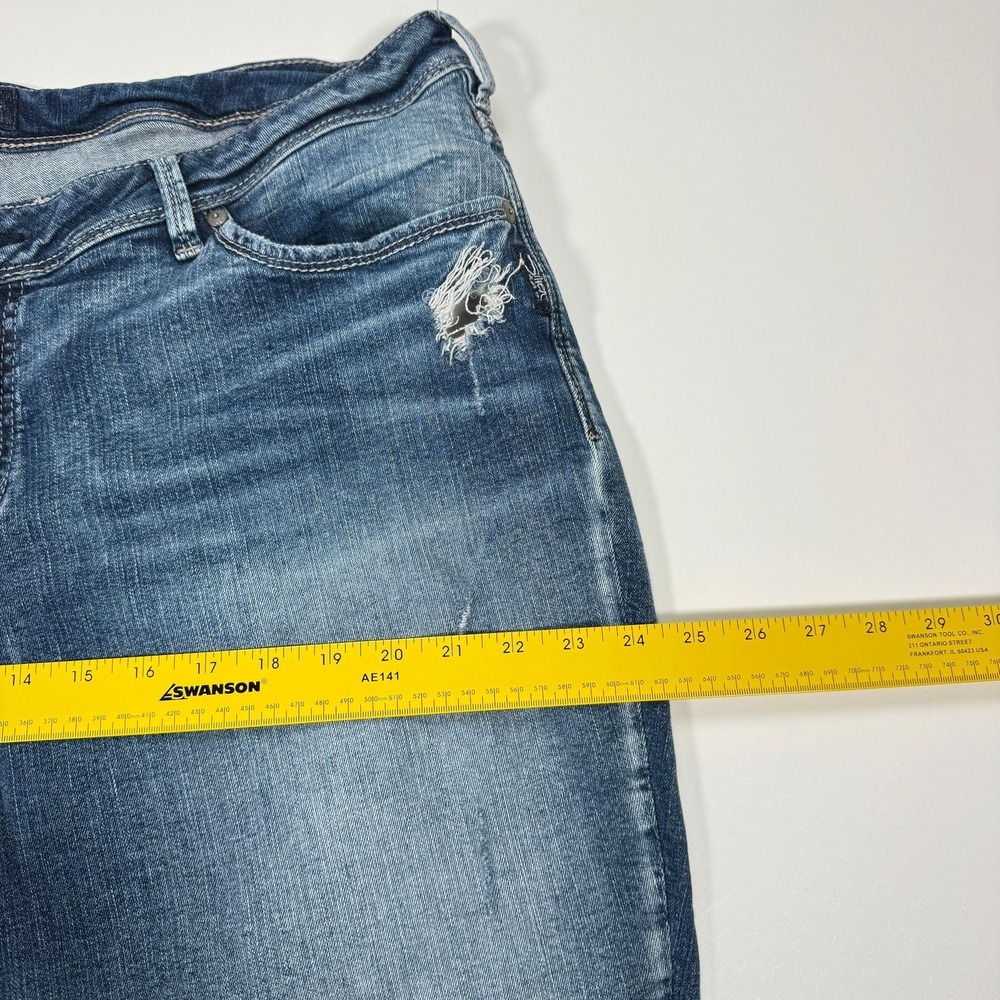 Silver Jeans Co Sam Boyfriend Womens Plus 20 40x27 Distressed Stretch Crop Jeans - Picture 12 of 15